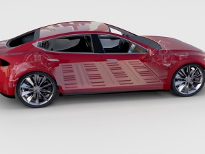 tesla model 3 and model s with interior and chassi Modello 3D