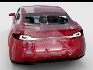 tesla model 3 and model s with interior and chassi Modello 3D