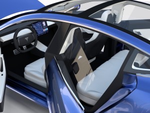 tesla model 3 and model s with interior and chassi Modello 3D