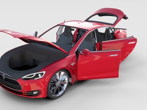 tesla model 3 and model s with interior and chassi Modello 3D
