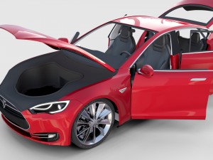 tesla model 3 and model s with interior and chassi Modello 3D