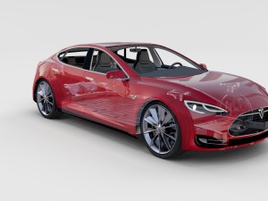tesla model 3 and model s with interior and chassi Modello 3D