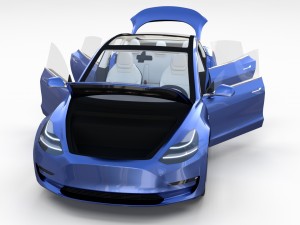 tesla model 3 and model s with interior and chassi Modello 3D