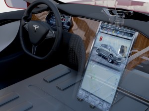 tesla model 3 and model s with interior and chassi Modello 3D