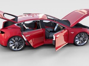 tesla model 3 and model s with interior and chassi Modello 3D