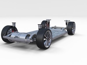 tesla model 3 and model s with interior and chassi Modello 3D
