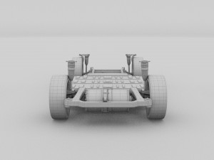 tesla model 3 and model s with interior and chassi Modello 3D