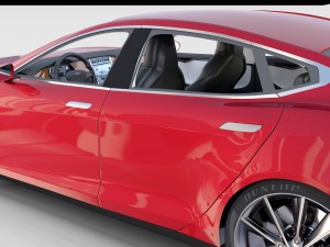 tesla model 3 and model s with interior and chassi Modello 3D