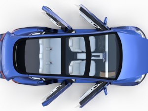 tesla model 3 and model s with interior and chassi Modello 3D