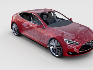 tesla model 3 and model s with interior and chassi Modello 3D