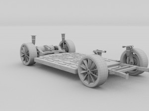tesla model 3 and model s with interior and chassi Modello 3D