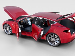 tesla model 3 and model s with interior and chassi Modello 3D