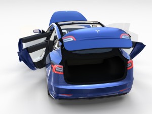 tesla model 3 and model s with interior and chassi Modello 3D