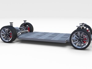 tesla model 3 and model s with interior and chassi Modello 3D