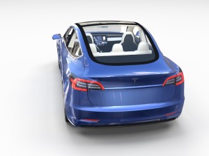 tesla model 3 and model s with interior and chassi Modello 3D