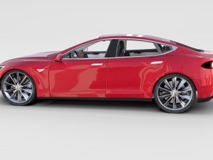 tesla model 3 and model s with interior and chassi Modello 3D