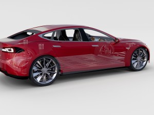 tesla model 3 and model s with interior and chassi Modello 3D