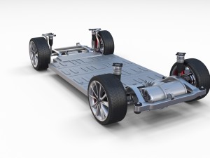tesla model 3 and model s with interior and chassi Modello 3D