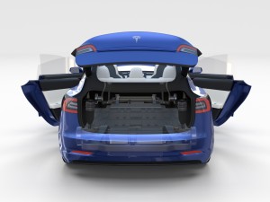 tesla model 3 and model s with interior and chassi Modello 3D