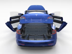 tesla model 3 and model s with interior and chassi Modello 3D