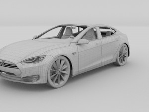 tesla model 3 and model s with interior and chassi Modello 3D