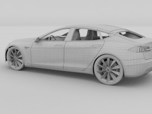 tesla model 3 and model s with interior and chassi Modello 3D