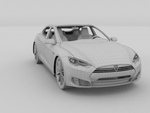 tesla model 3 and model s with interior and chassi Modello 3D