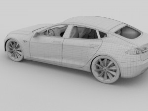 tesla model 3 and model s with interior and chassi Modello 3D
