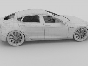 tesla model 3 and model s with interior and chassi Modello 3D