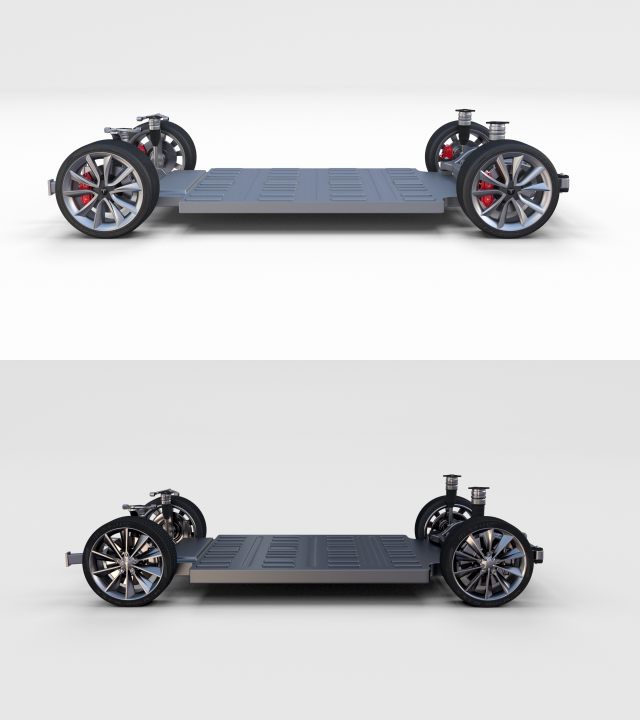 tesla model 3 and model s chassis pack 3D 모델 .c4d .max .obj .3ds .fbx .stl .blend 