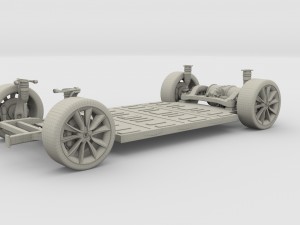 tesla model 3 and model s chassis pack 3D 모델