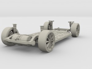 tesla model 3 and model s chassis pack 3D 모델