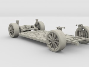 tesla model 3 and model s chassis pack 3D 모델