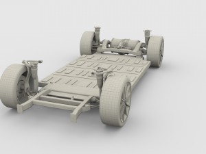 tesla model 3 and model s chassis pack 3D 모델