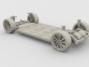 tesla model 3 and model s chassis pack 3D 모델