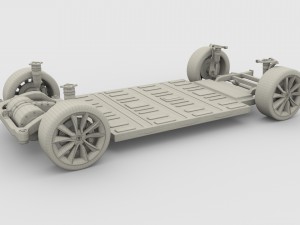 tesla model 3 and model s chassis pack 3D 모델