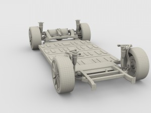 tesla model 3 and model s chassis pack 3D 모델