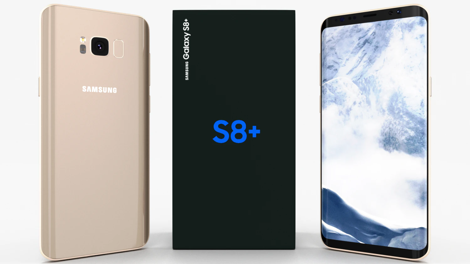 samsung galaxy s8 plus maple gold 3D Model .c4d .max .obj .3ds .fbx .stl .blend
