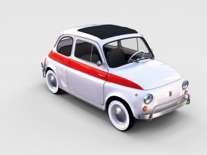 fiat 500 with interior pack Modèle 3D