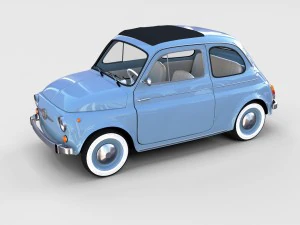 fiat 500 with interior pack 3D Model