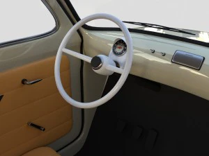 fiat 500 with interior pack 3D Model