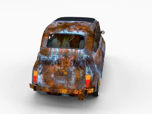 fiat 500 with interior pack 3D Model