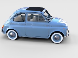 fiat 500 with interior pack Modèle 3D