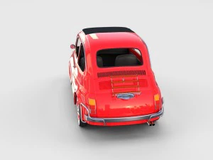 fiat 500 with interior pack 3D Model