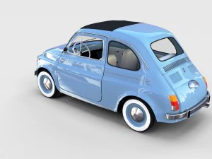 fiat 500 with interior pack 3D Model