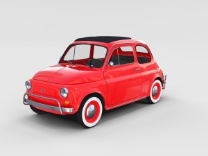 fiat 500 with interior pack Modèle 3D
