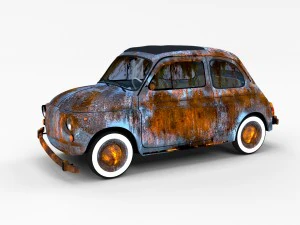 fiat 500 with interior pack 3D Model