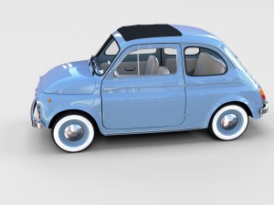 fiat 500 with interior pack Modèle 3D