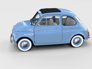 fiat 500 with interior pack 3D Model