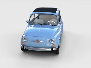 fiat 500 with interior pack 3D Model